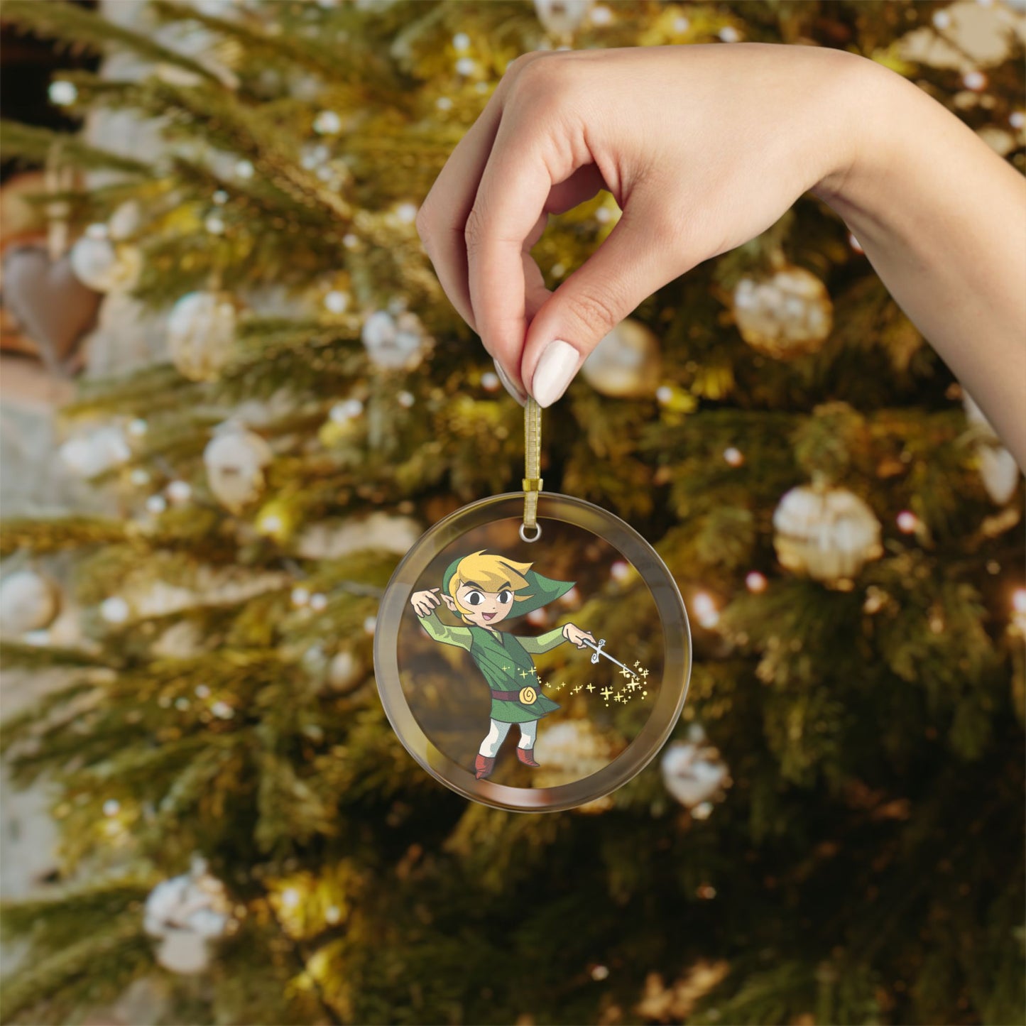 LOZ Windwaker Link Glass Ornament