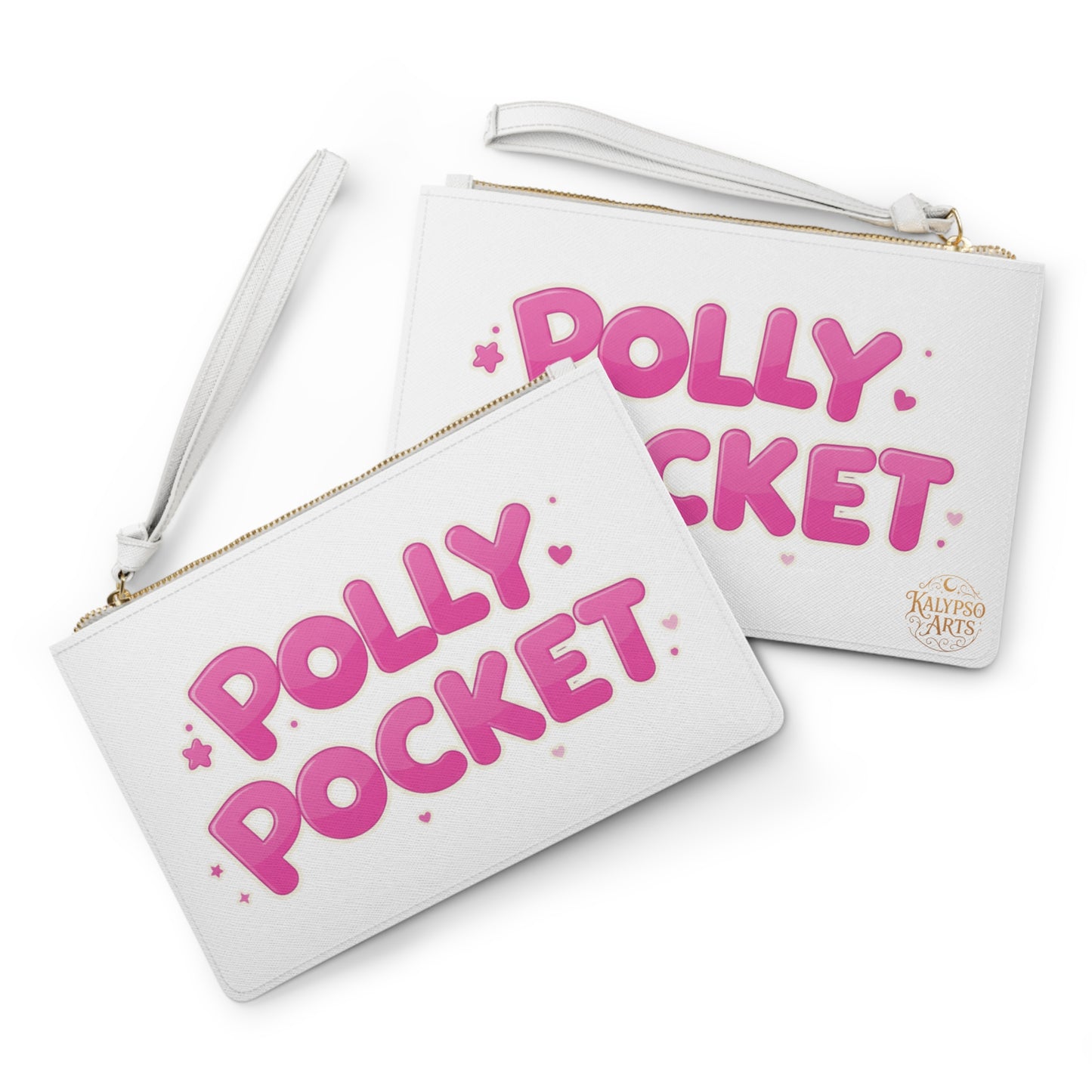 Polly Pocket Clutch Bag — Pink Retro Logo Wristlet for Fans & Gifts