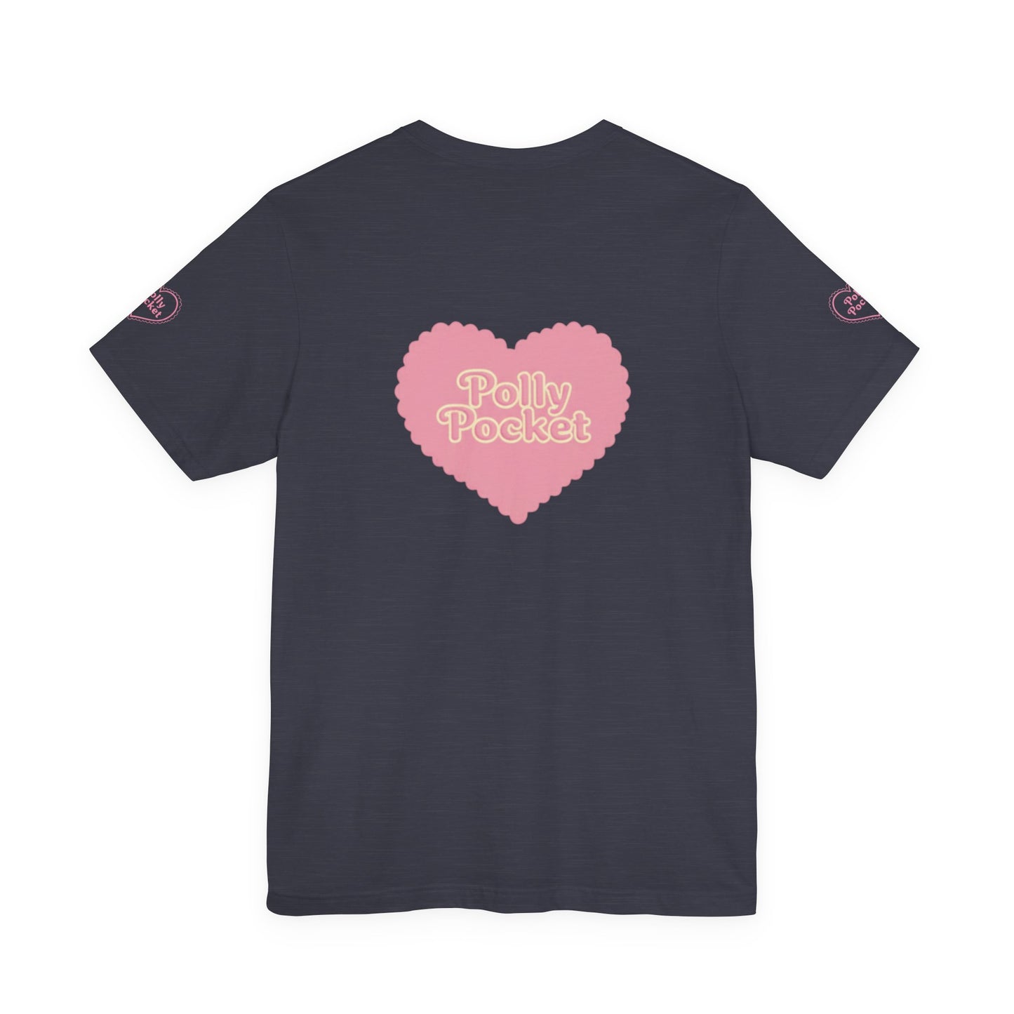 Polly Heart Tee — Pink Retro Logo Short Sleeve Shirt