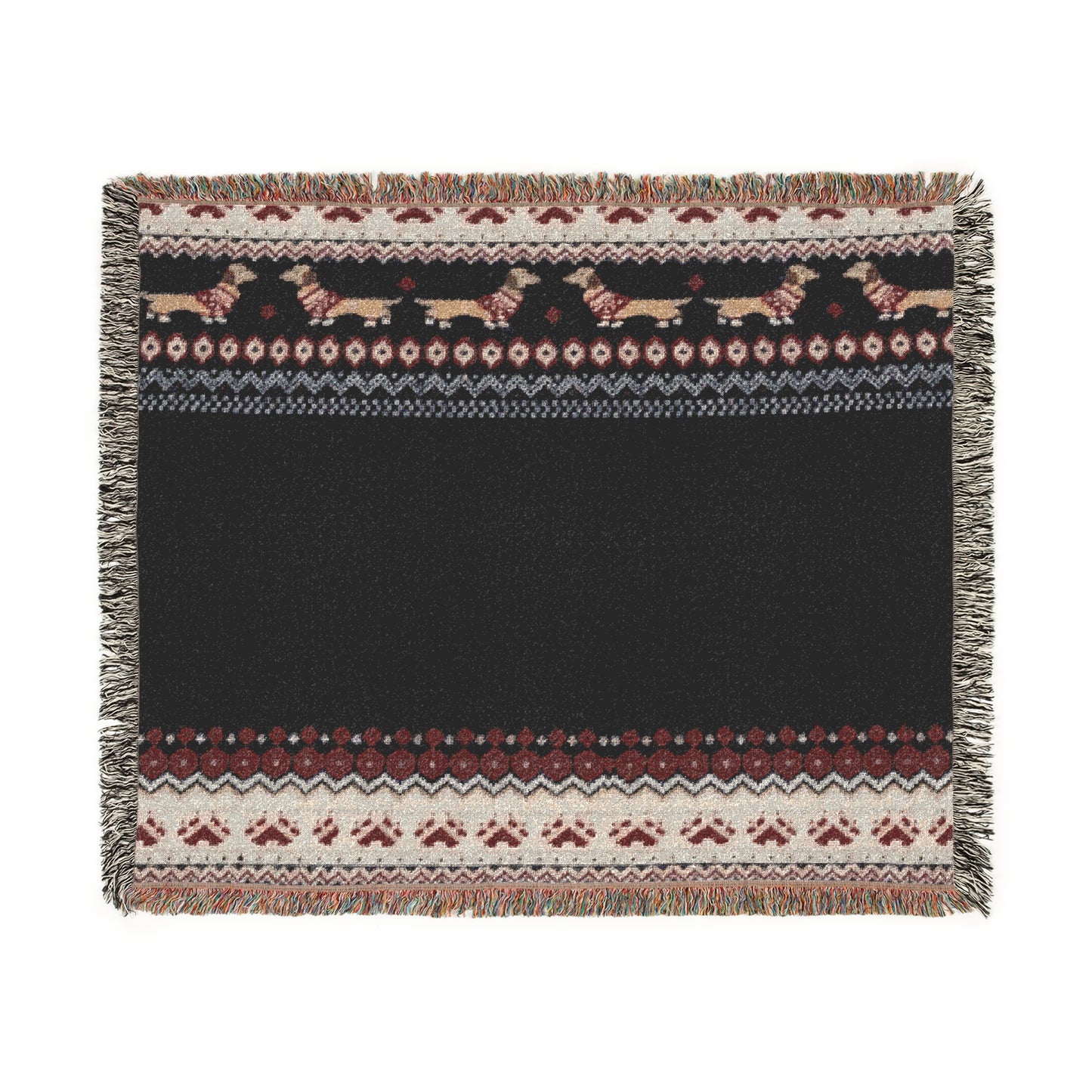 Antique Christmas Weenie Woven Throw