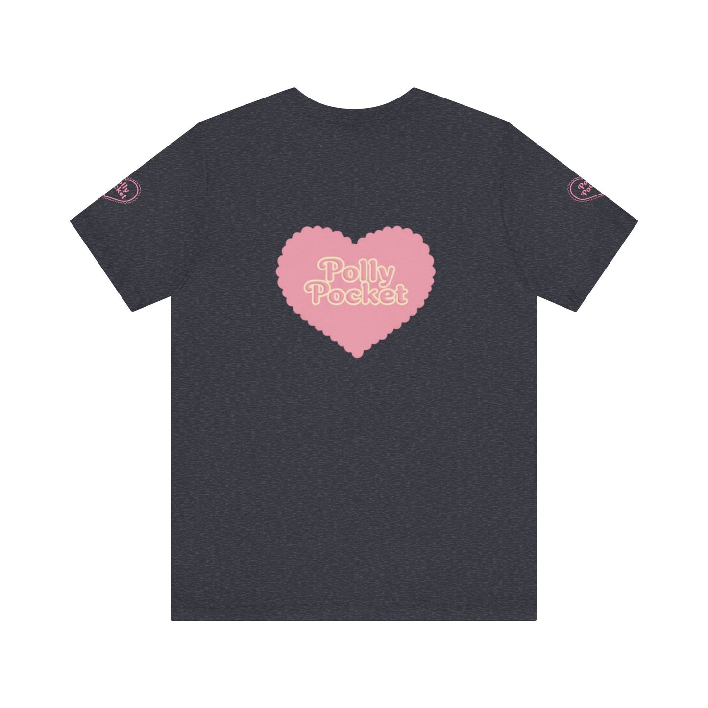Polly Heart Tee — Pink Retro Logo Short Sleeve Shirt