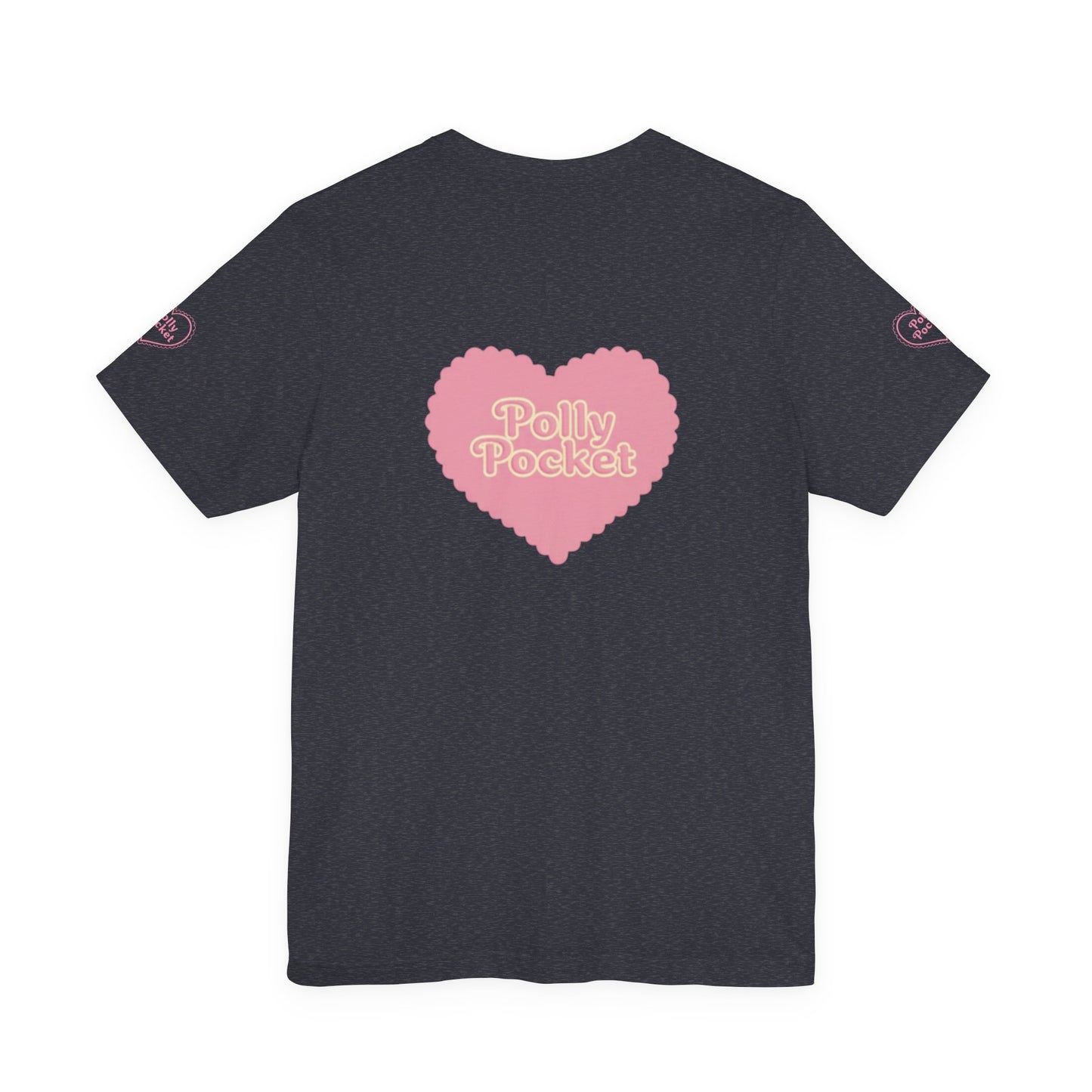 Polly Heart Tee — Pink Retro Logo Short Sleeve Shirt