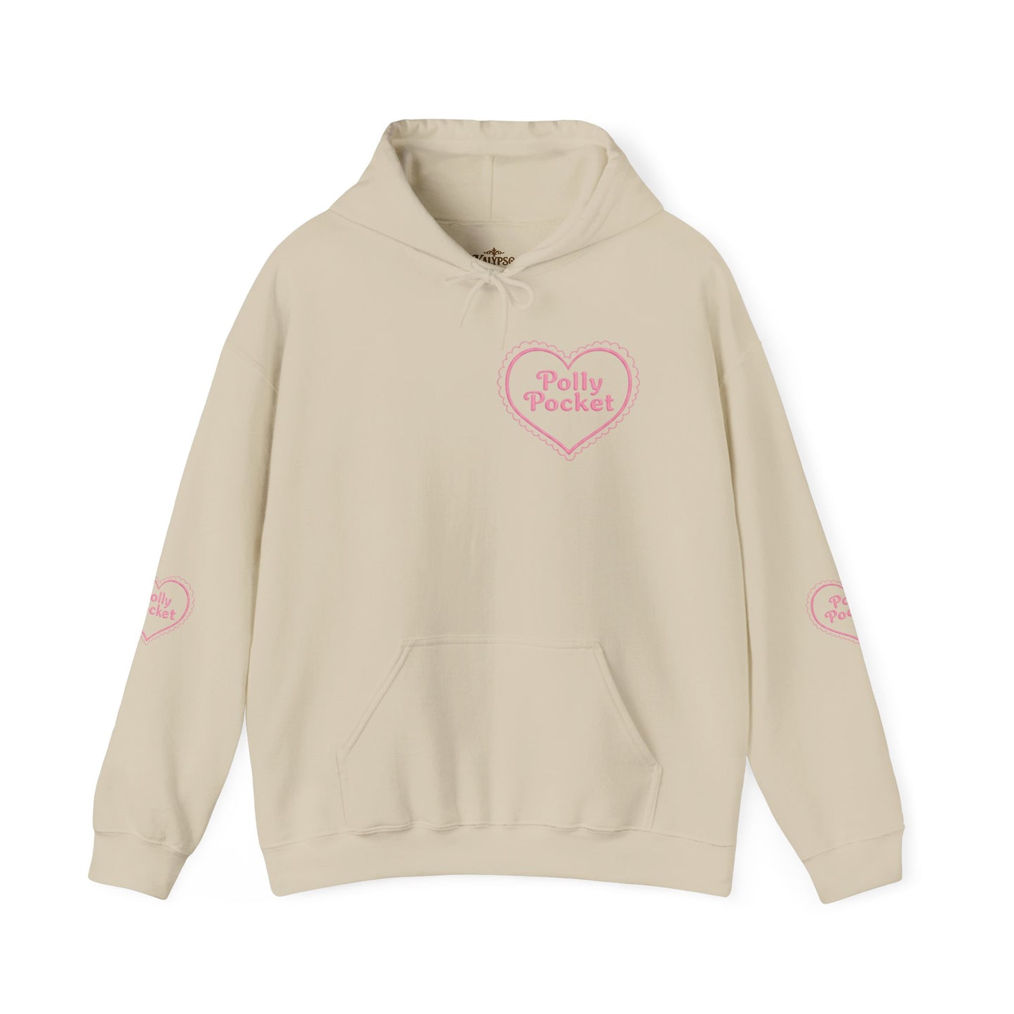 Polly Pocket Heart Logo Hoodie — Cute Retro Pink Graphic Pullover
