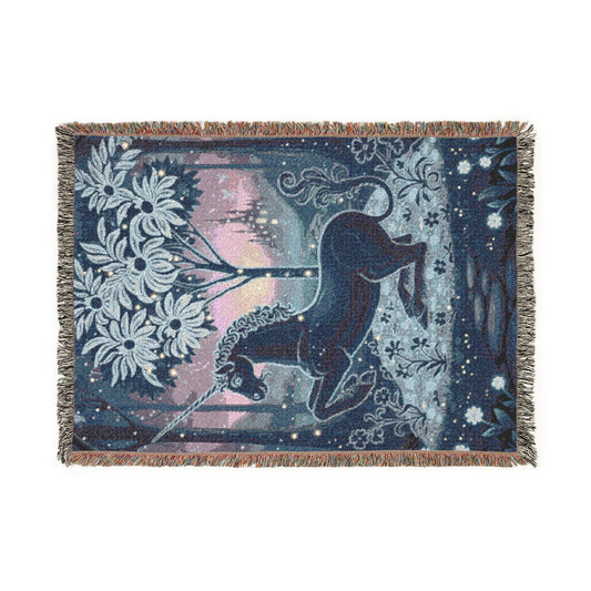 Vintage Unicorn Woven Throw