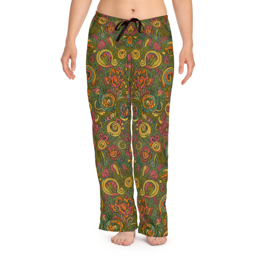Whimsical Bohemian Floral Pajama Pants