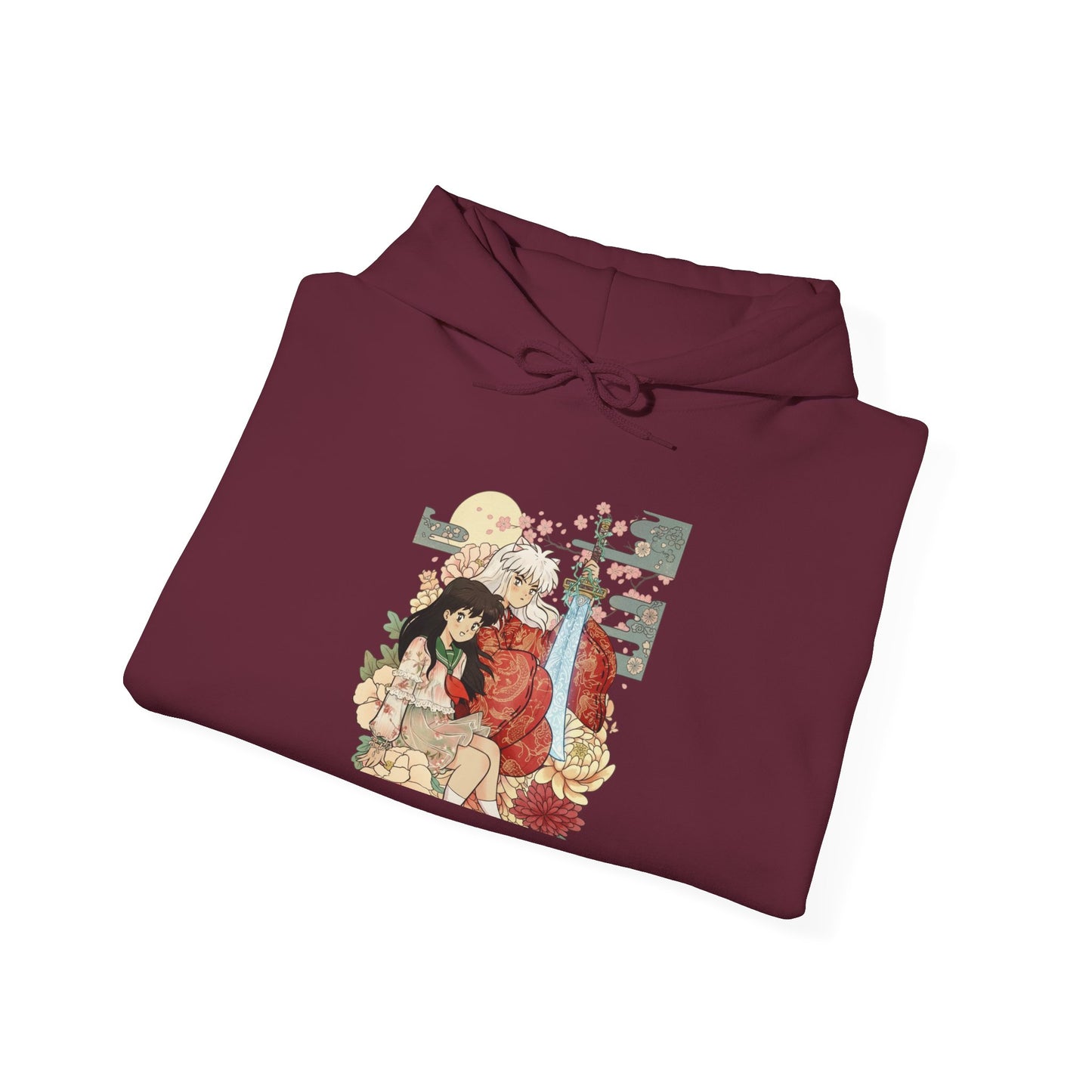 Inugome Hoodie — Floral Ukiyo-e Style Hooded Sweatshirt