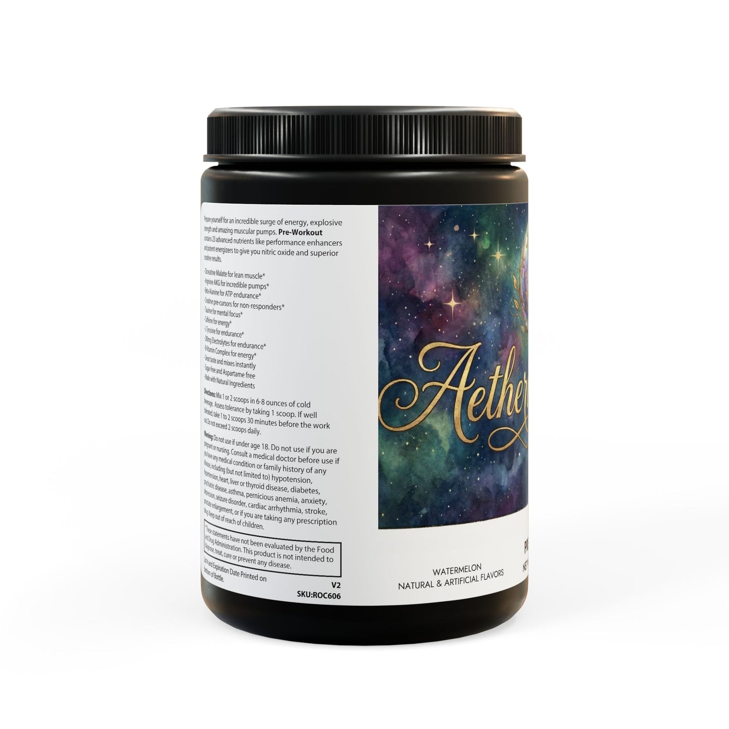 Aetheria Vitals Pre-Workout Supplement, Watermelon (300g, 10.58oz)