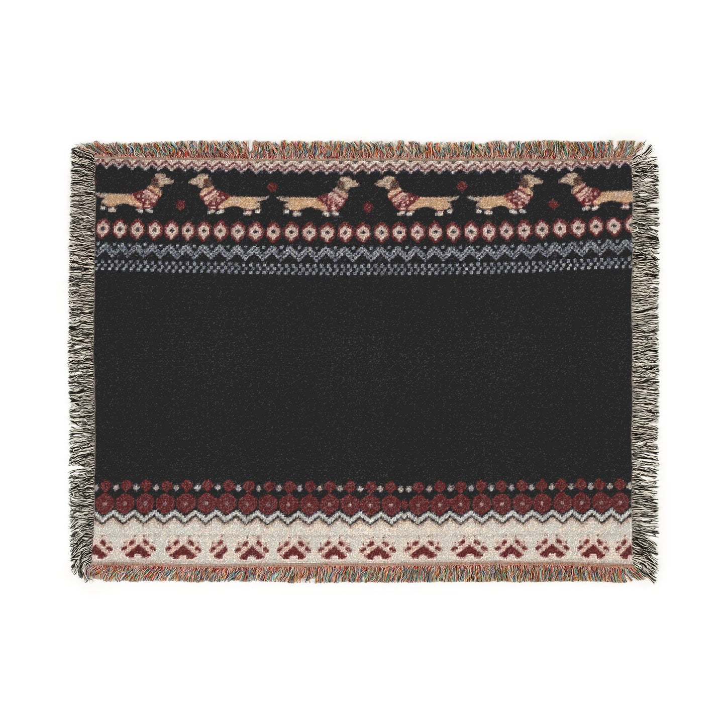 Antique Christmas Weenie Woven Throw