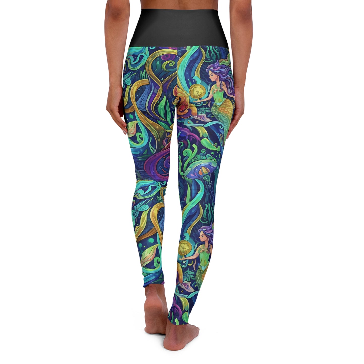 Bohemian Mermaid High Waisted Leggings