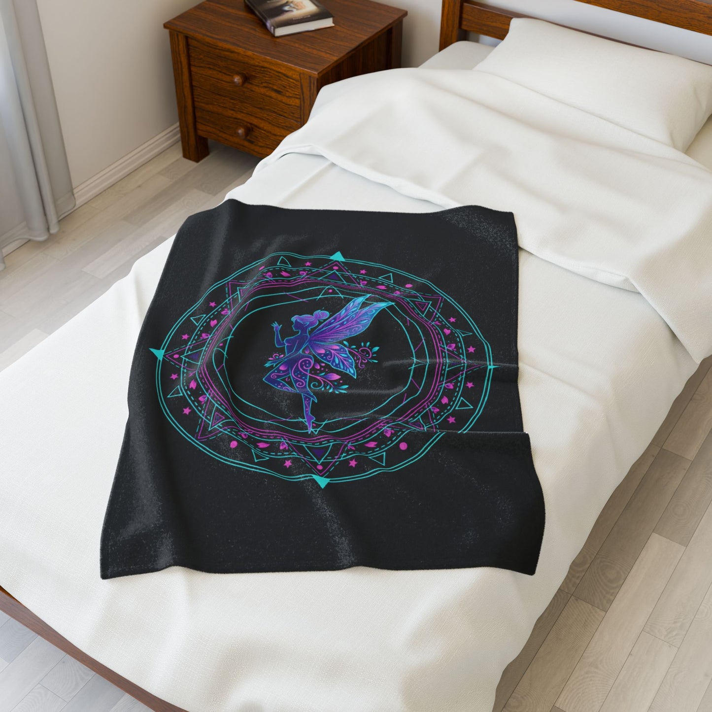 Galactic Mandala Fairy Velveteen Blanket