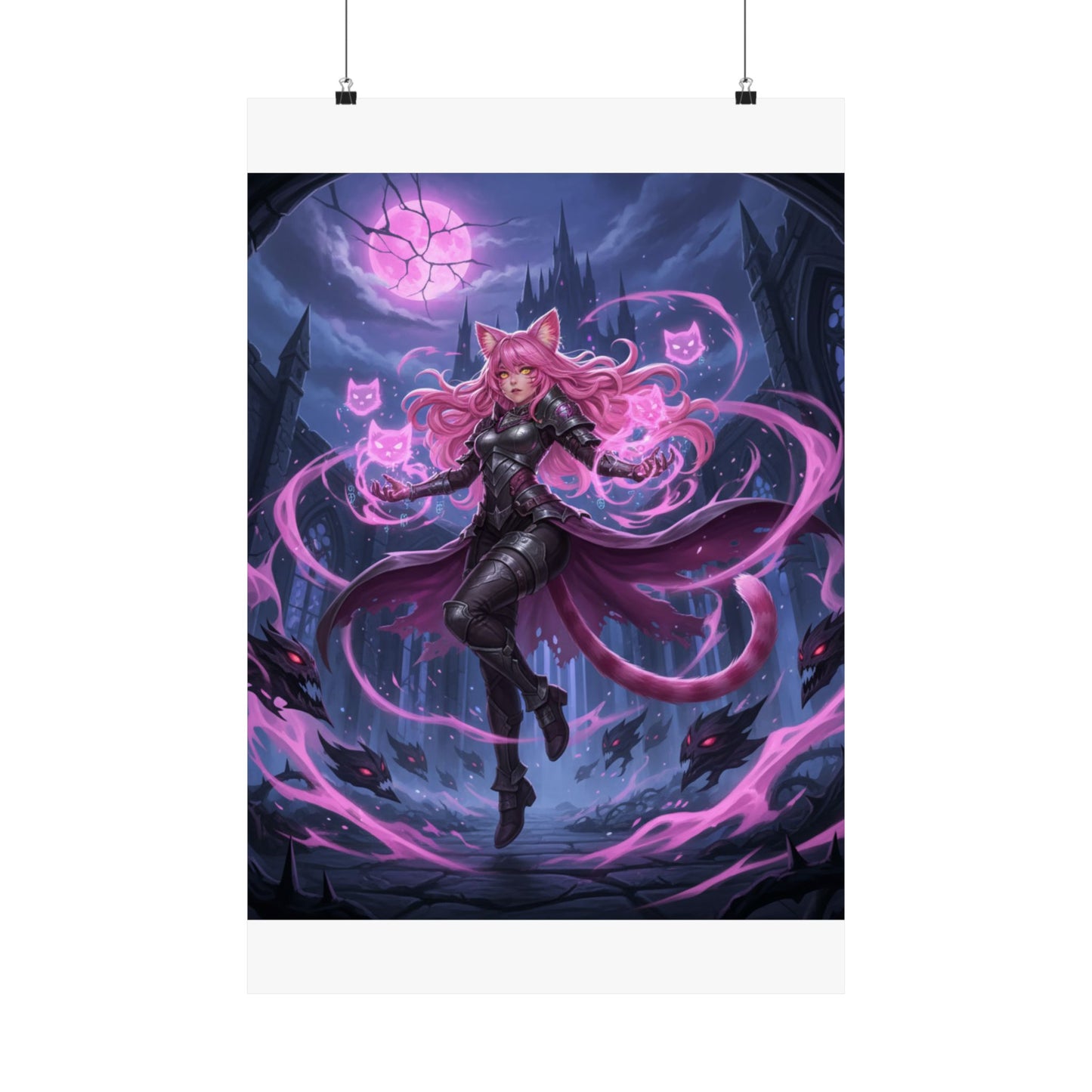 Fantasy Cat Sorceress Matte Poster