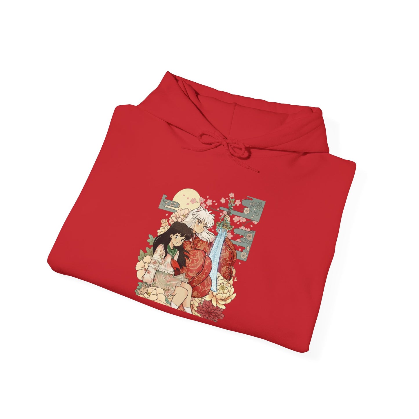 Inugome Hoodie — Floral Ukiyo-e Style Hooded Sweatshirt