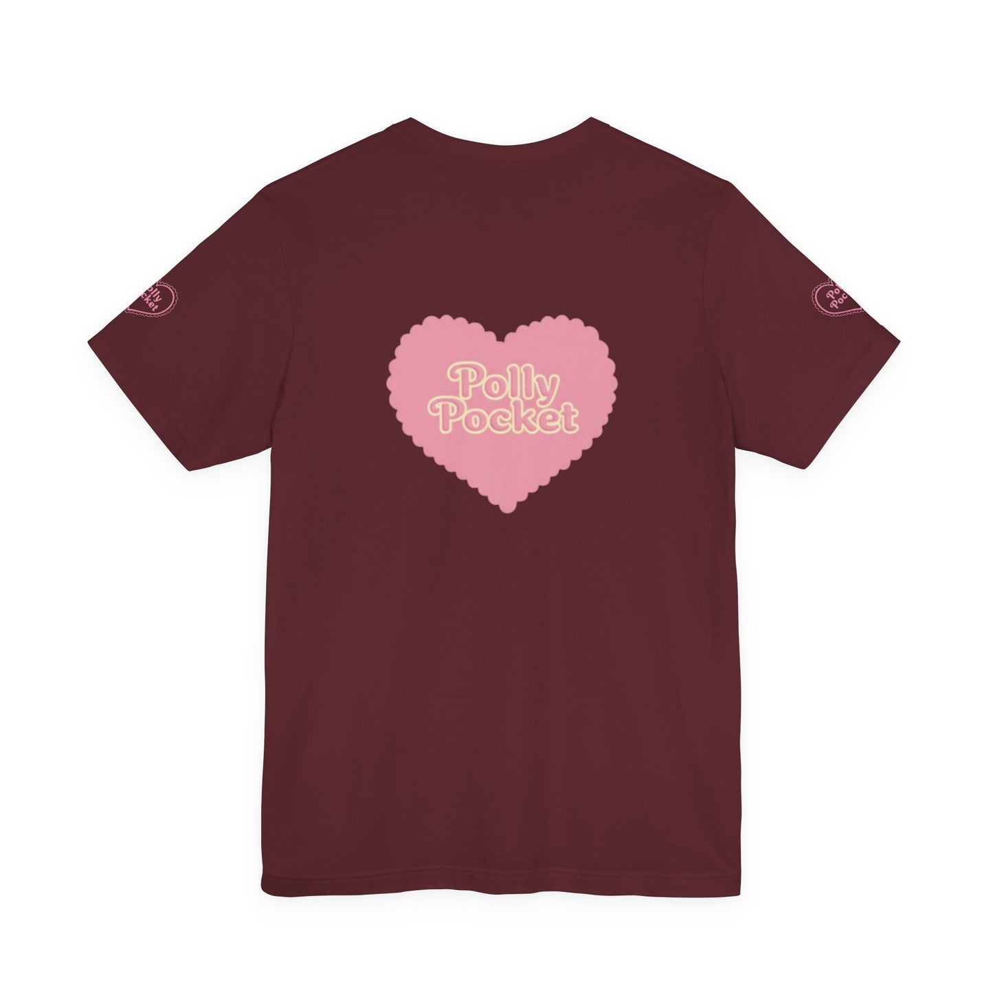 Polly Heart Tee — Pink Retro Logo Short Sleeve Shirt