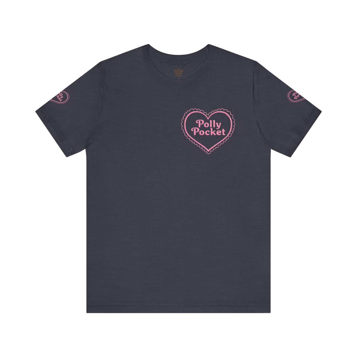 Polly Heart Tee — Pink Retro Logo Short Sleeve Shirt