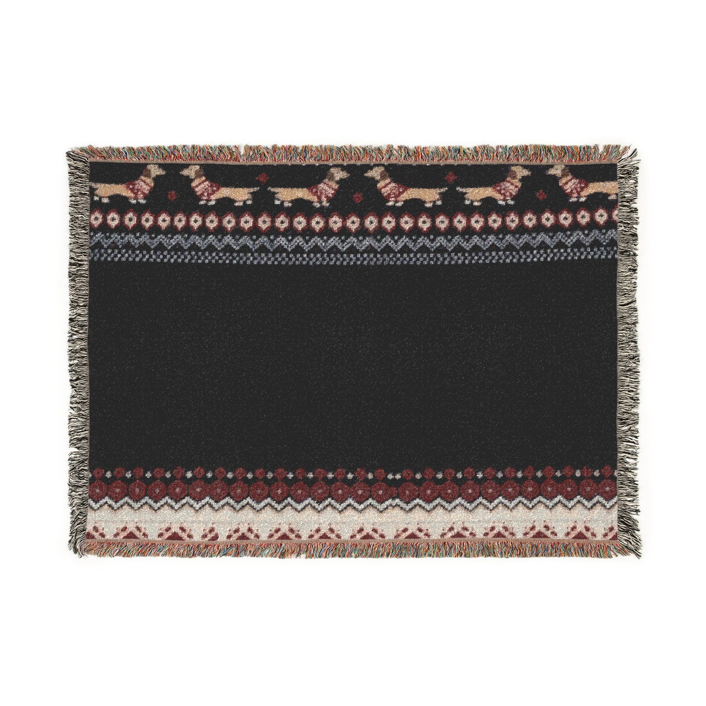 Antique Christmas Weenie Woven Throw