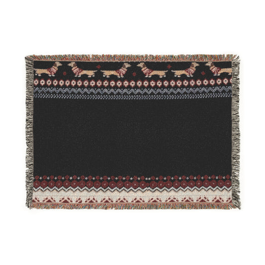 Antique Christmas Weenie Woven Throw