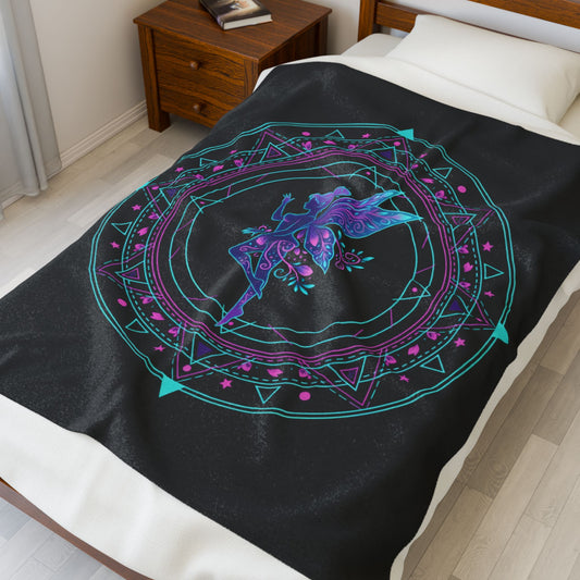 Galactic Mandala Fairy Velveteen Blanket