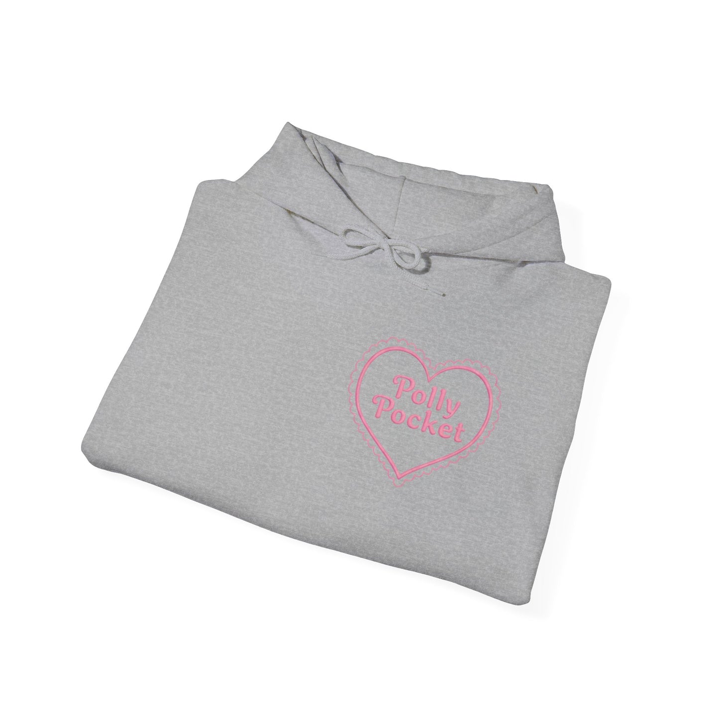 Polly Pocket Heart Logo Hoodie — Cute Retro Pink Graphic Pullover