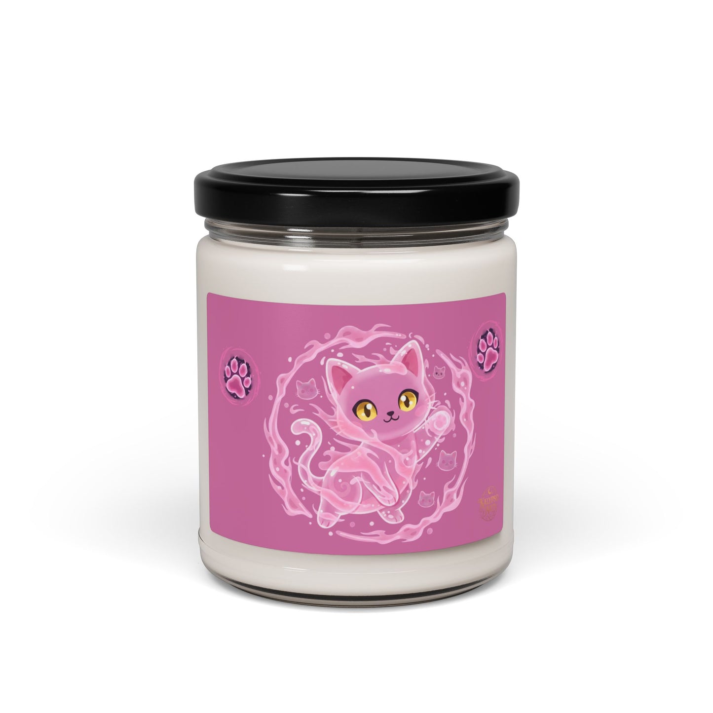 Pink Mystic Cat Scented Soy Candle — 9oz Aromatherapy Candle