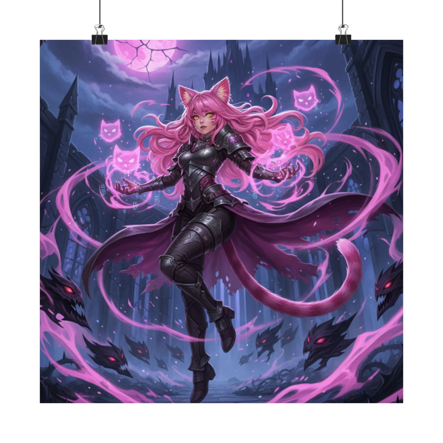 Fantasy Cat Sorceress Matte Poster