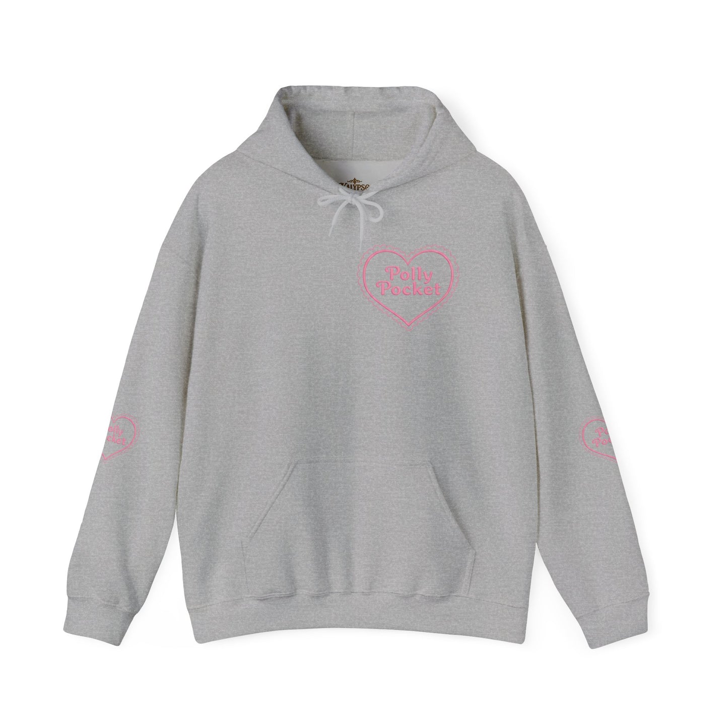 Polly Pocket Heart Logo Hoodie — Cute Retro Pink Graphic Pullover
