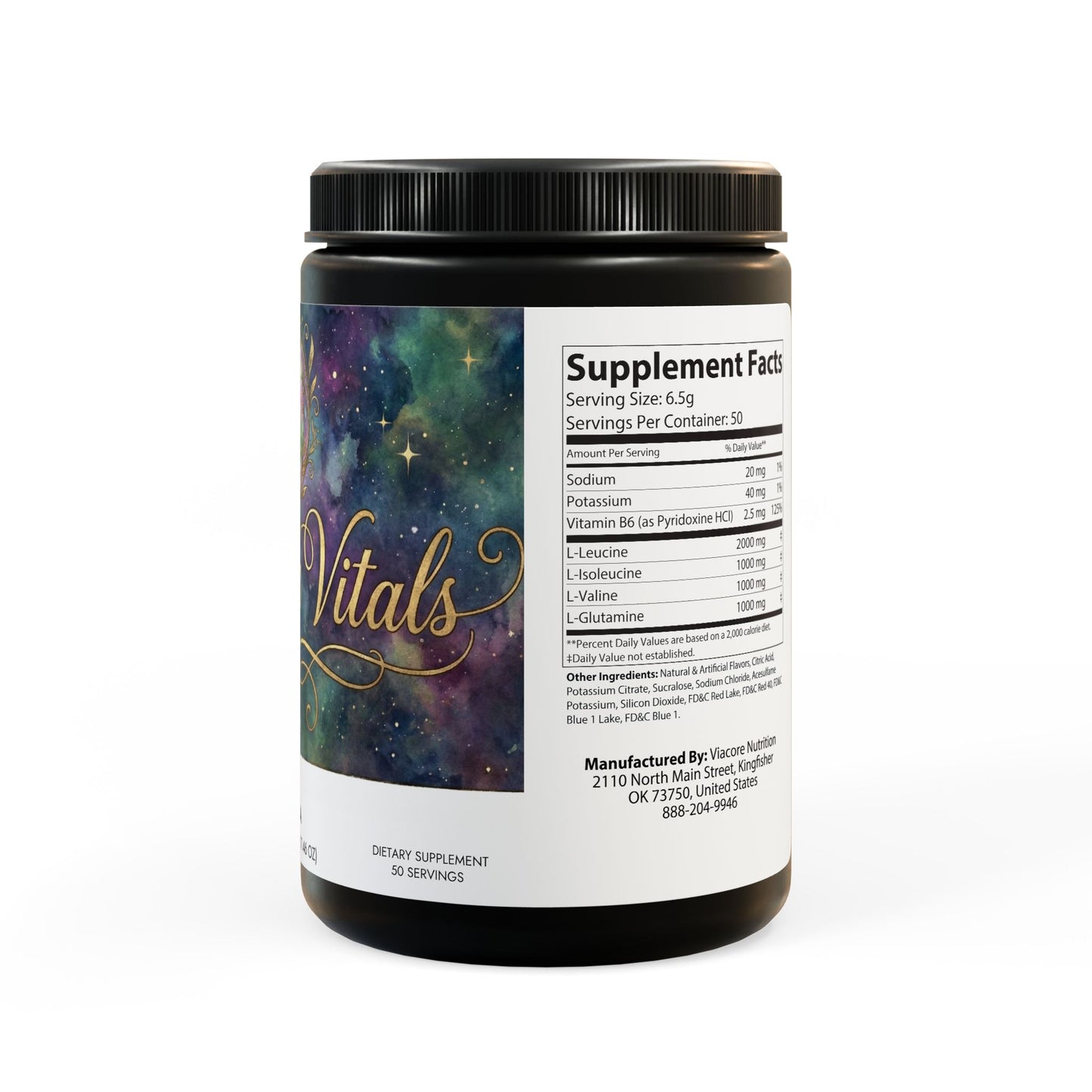 Aetheria Vitals BCAA Supplement, Grape (325g, 11.46oz, 50 servings)