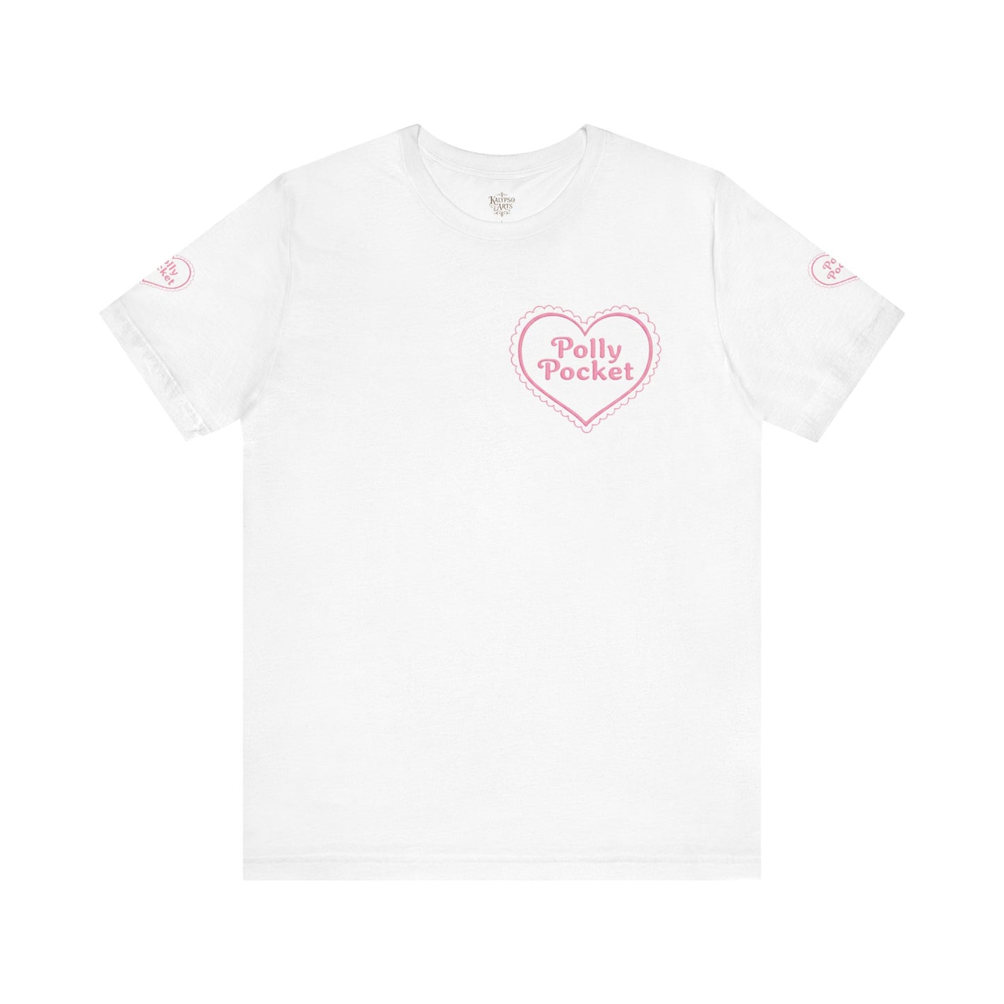 Polly Heart Tee — Pink Retro Logo Short Sleeve Shirt