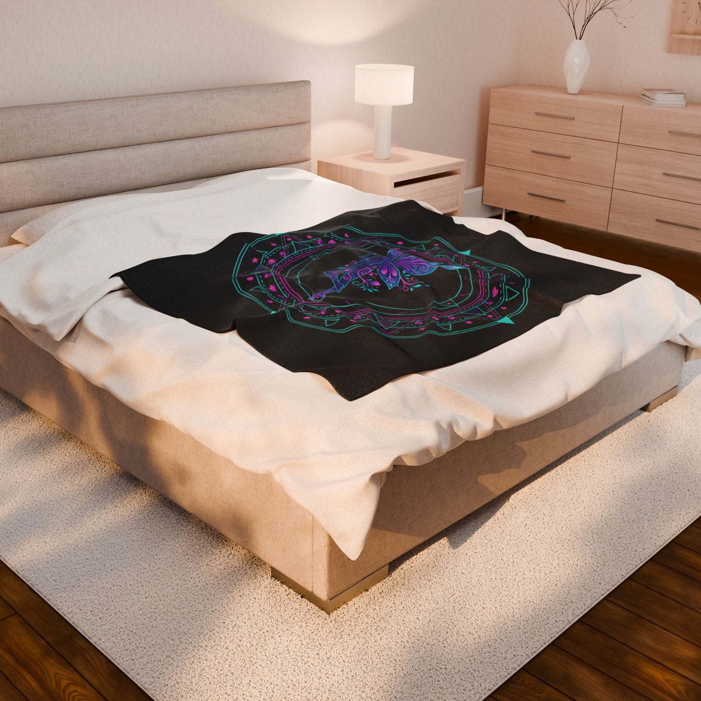 Galactic Mandala Fairy Velveteen Blanket