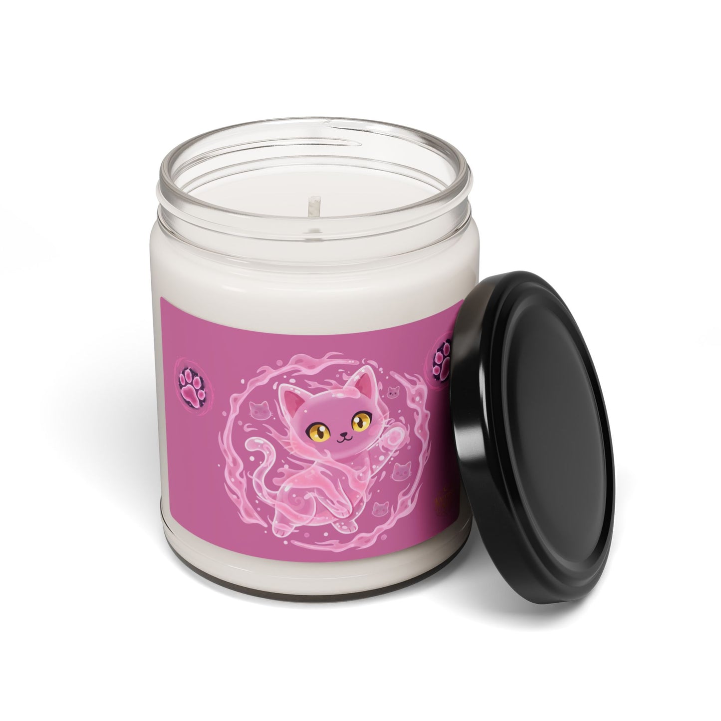 Pink Mystic Cat Scented Soy Candle — 9oz Aromatherapy Candle