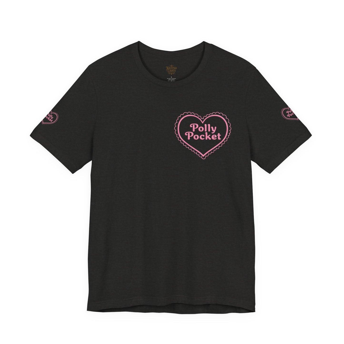 Polly Heart Tee — Pink Retro Logo Short Sleeve Shirt