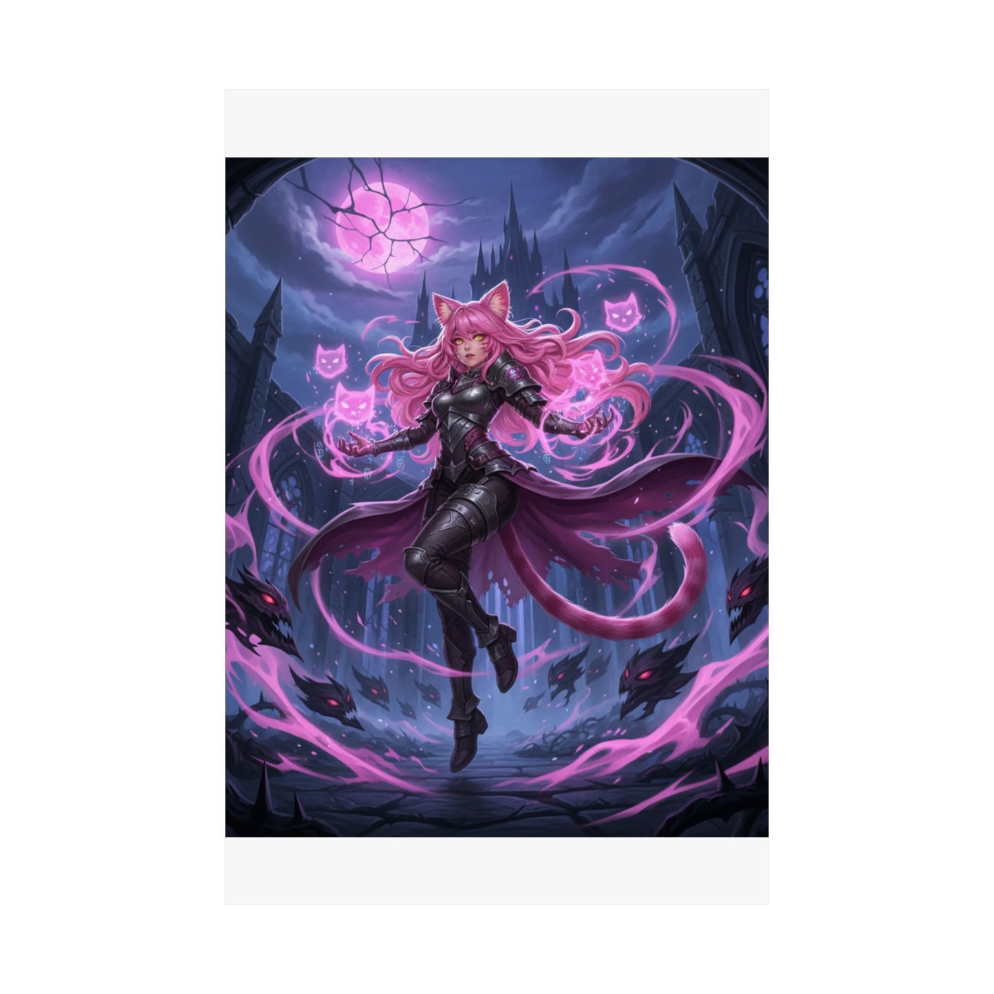 Fantasy Cat Sorceress Matte Poster