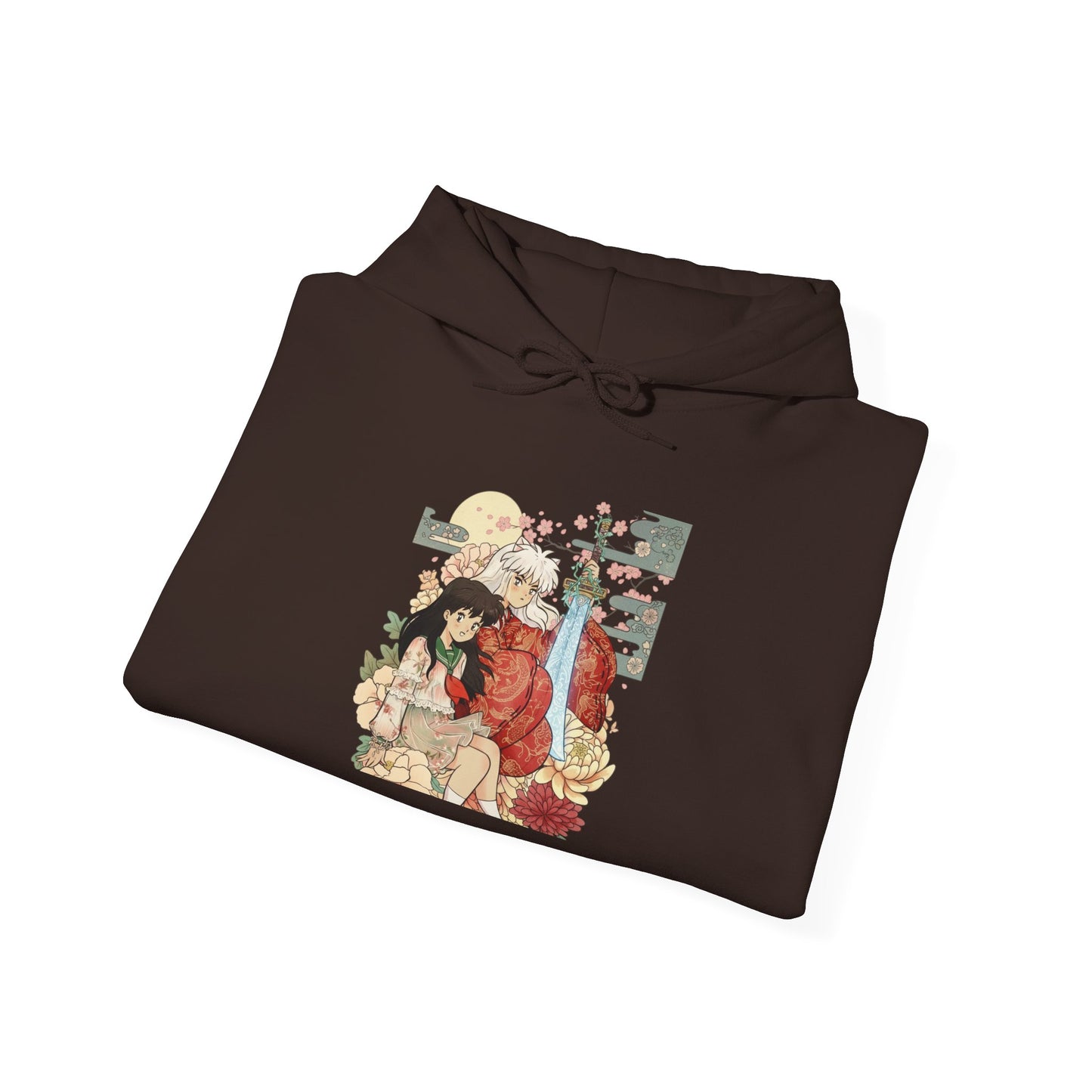 Inugome Hoodie — Floral Ukiyo-e Style Hooded Sweatshirt