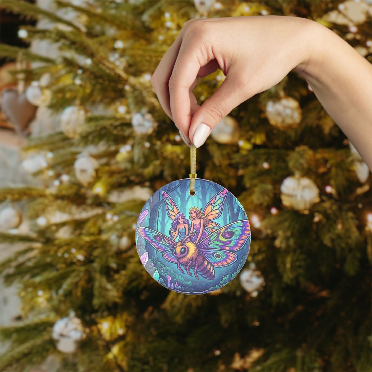 Fairy Joyride Glass Ornament