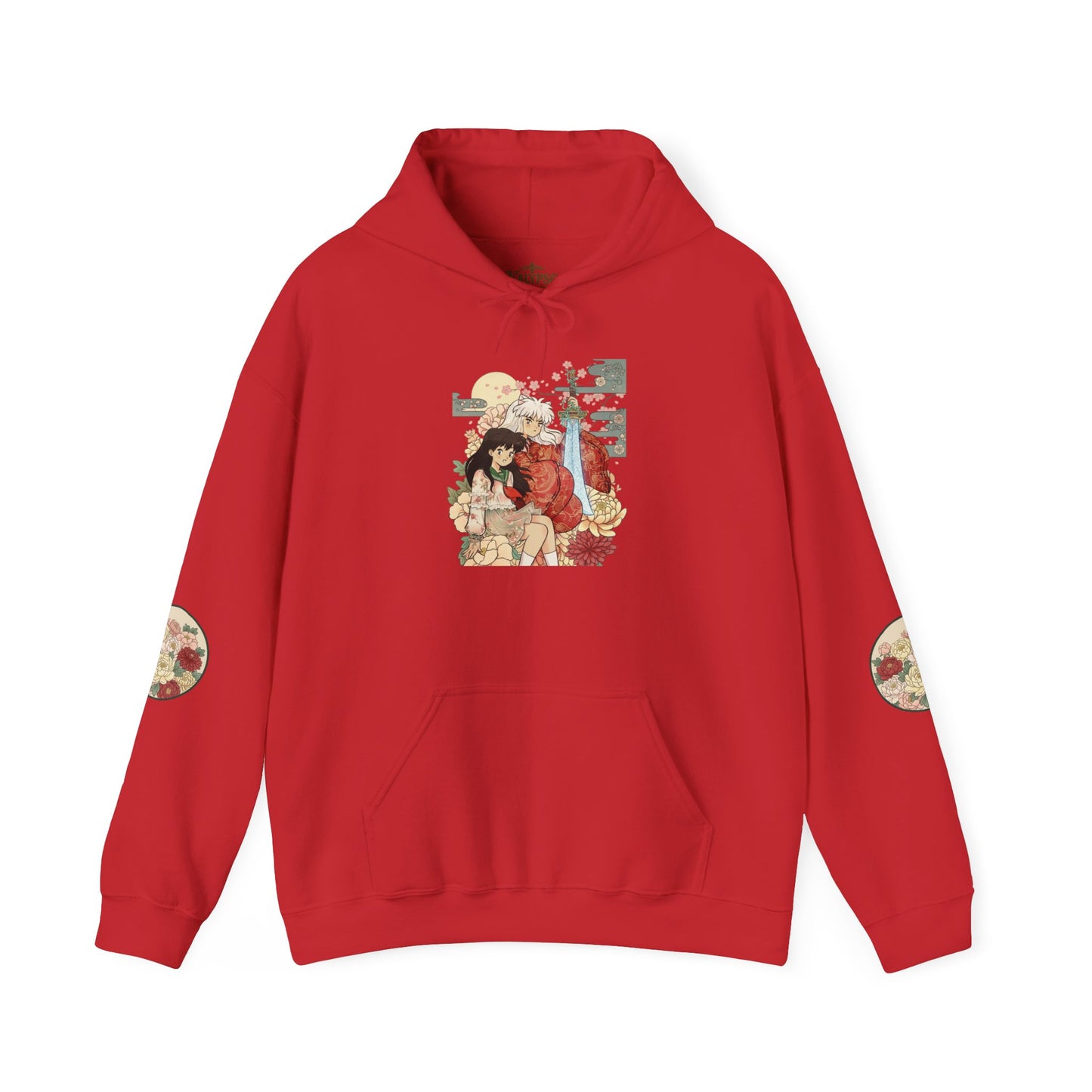 Inugome Hoodie — Floral Ukiyo-e Style Hooded Sweatshirt
