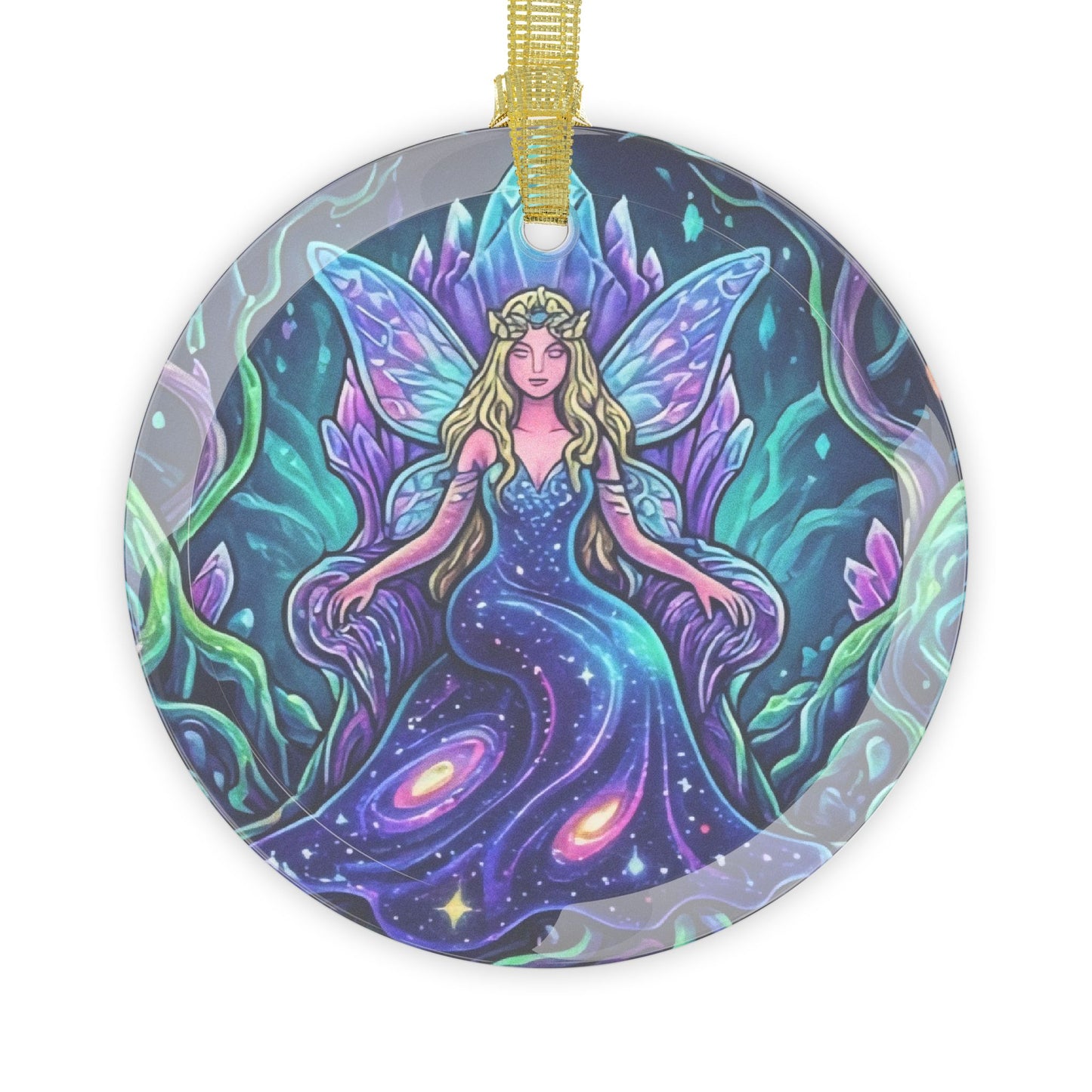Amethyst Fairy Queen Glass Ornament