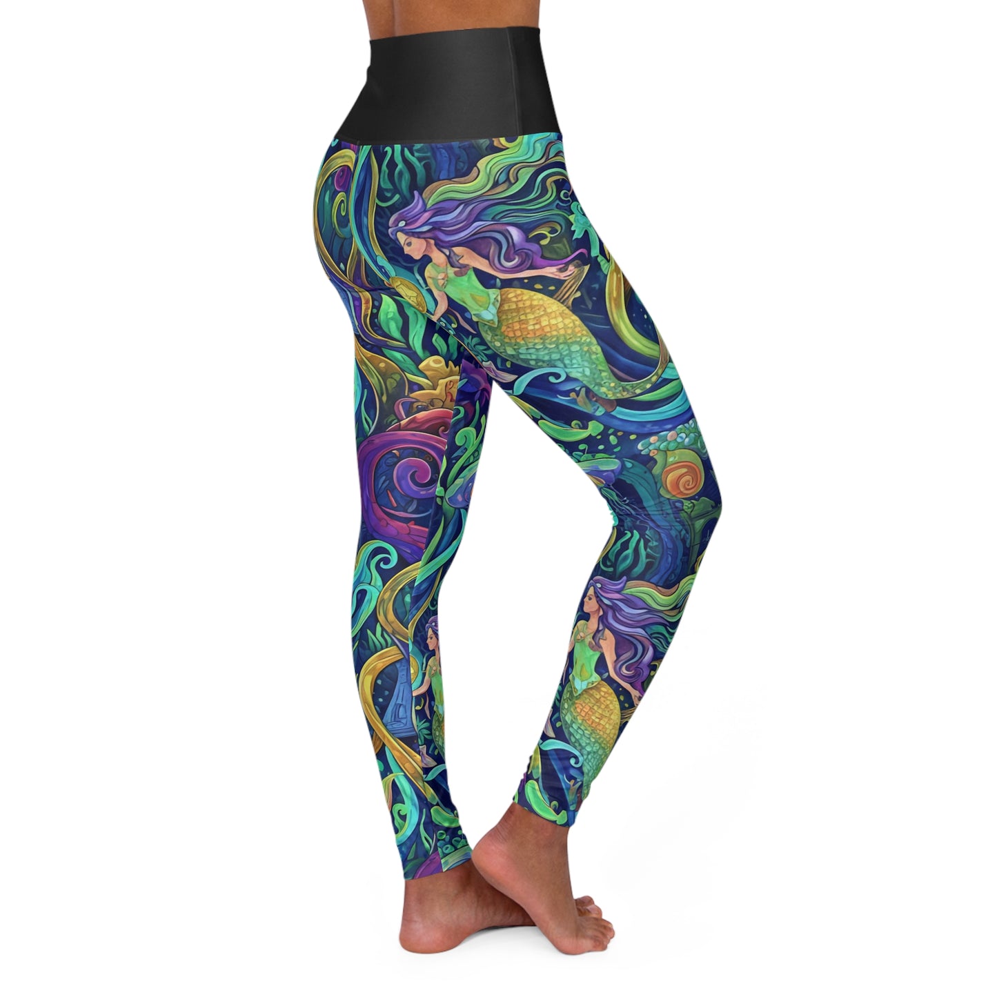 Bohemian Mermaid High Waisted Leggings