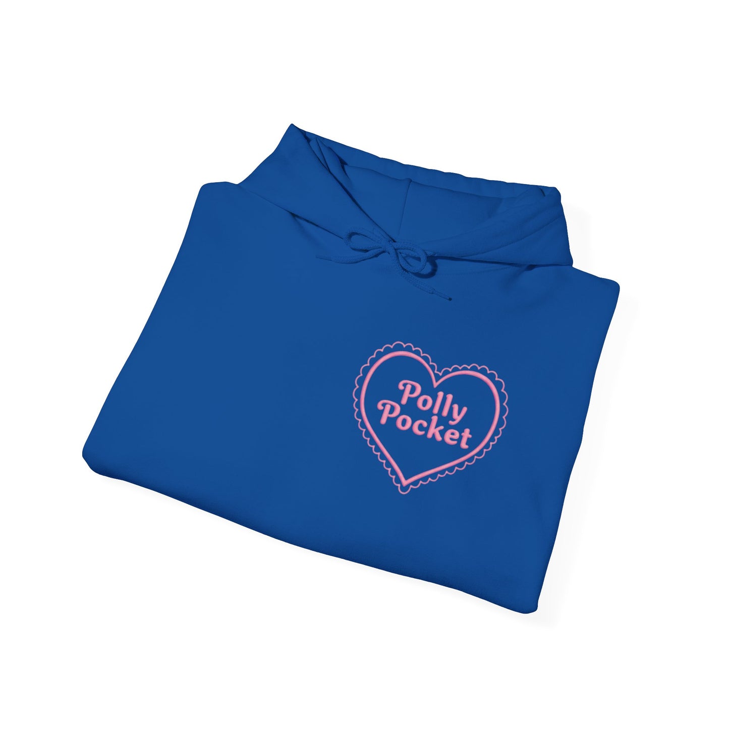 Polly Pocket Heart Logo Hoodie — Cute Retro Pink Graphic Pullover