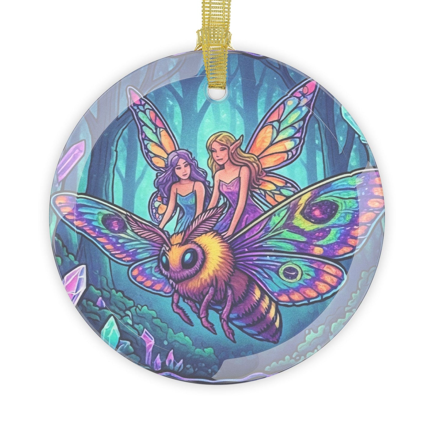 Fairy Joyride Glass Ornament