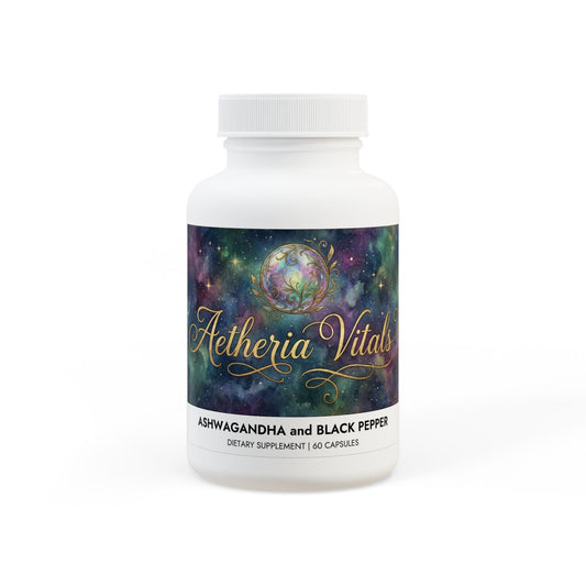 Aetheria Vitals Ashwagandha and Black Pepper Supplement (60 capsules)
