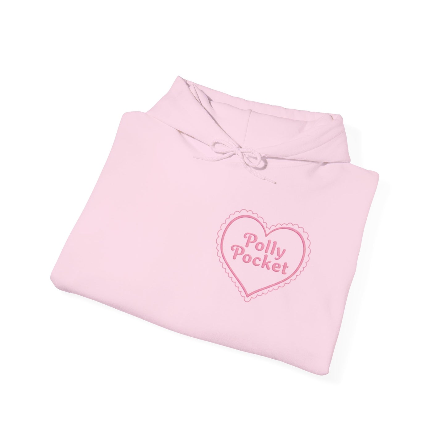 Polly Pocket Heart Logo Hoodie — Cute Retro Pink Graphic Pullover
