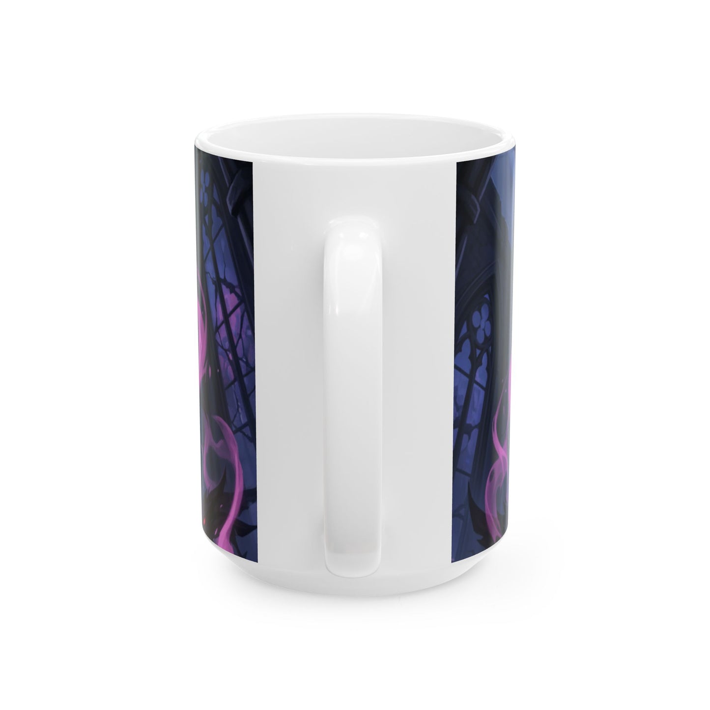 Pink Fox Mage Ceramic Mug — Fantasy Catgirl Sorceress Coffee Cup (11oz/15oz)