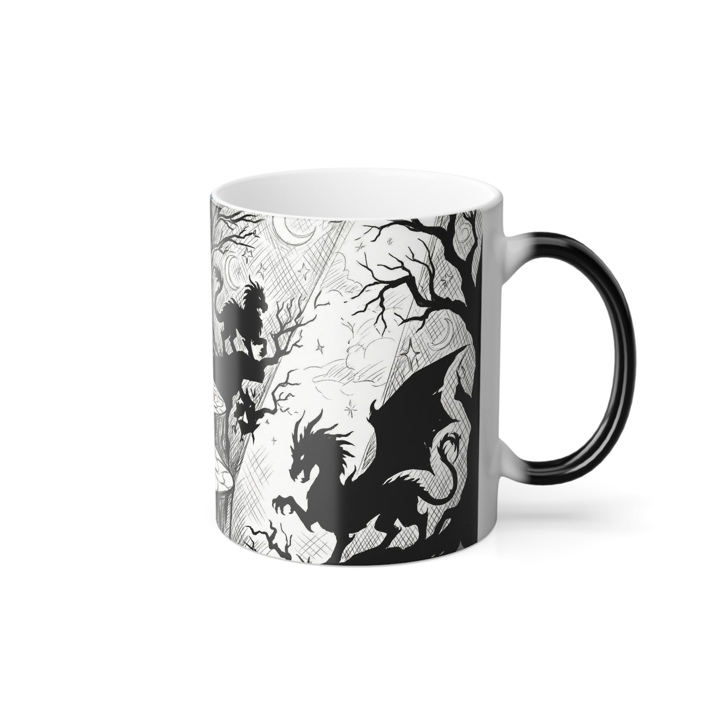 The Black And White Rainbow Color Morphing Mug