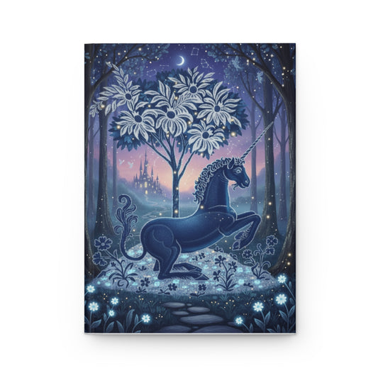 Vintage Unicorn Hardcover Journal - Nighttime Fantasy Notebook for Dreamers