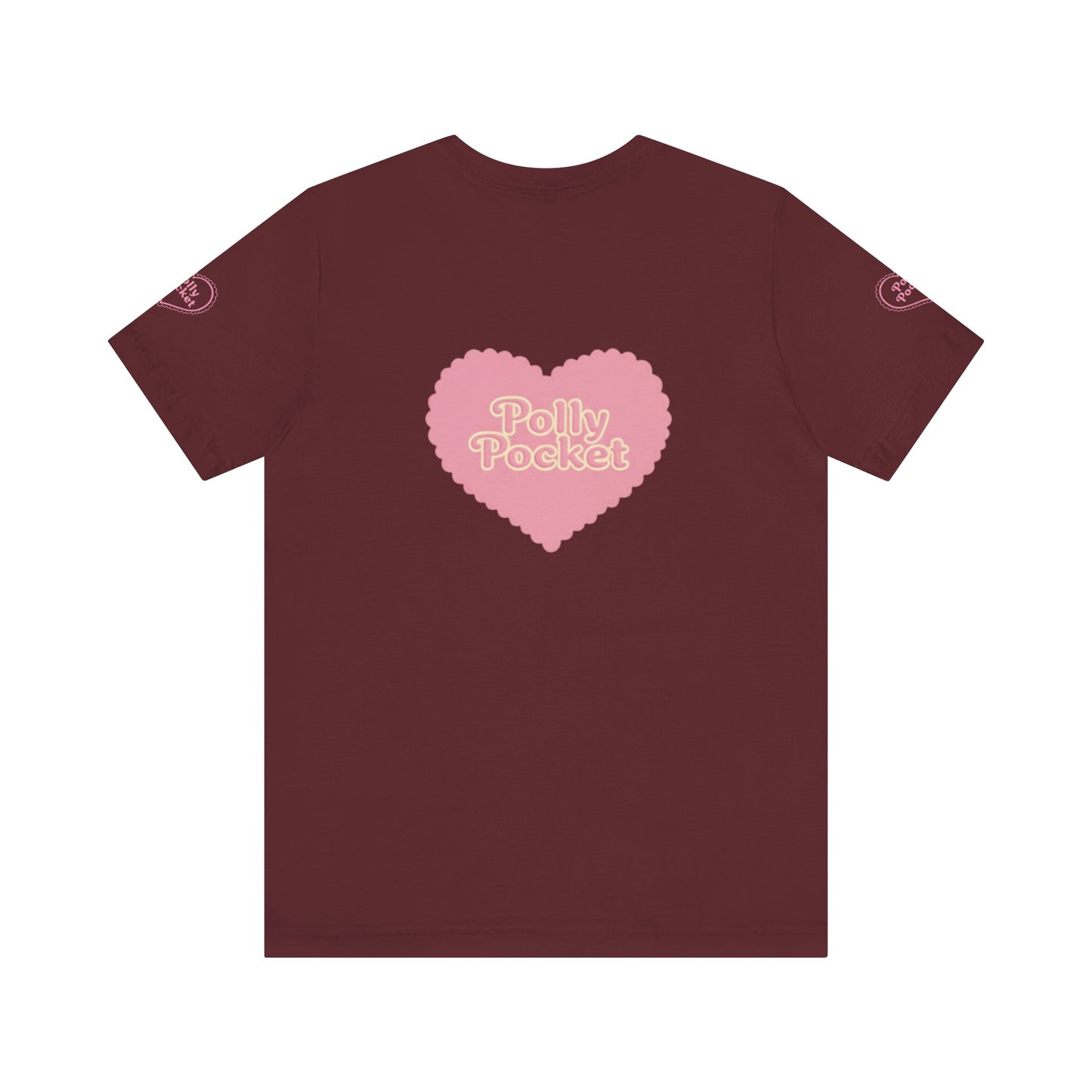 Polly Heart Tee — Pink Retro Logo Short Sleeve Shirt