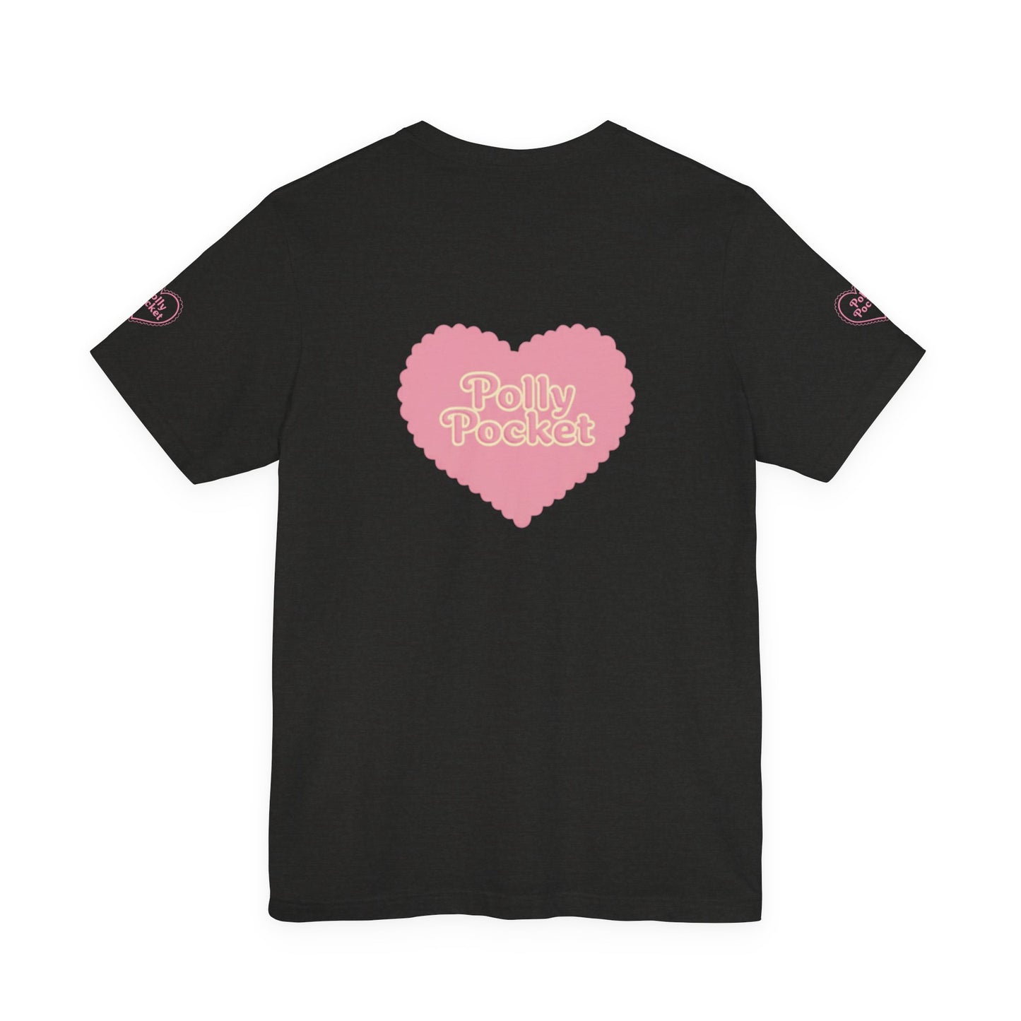 Polly Heart Tee — Pink Retro Logo Short Sleeve Shirt