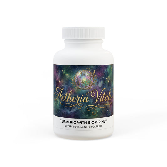 Aetheria Vitals Turmeric with BioPerine® (Black Pepper Fruit Extract) Supplement (60 Capsules)