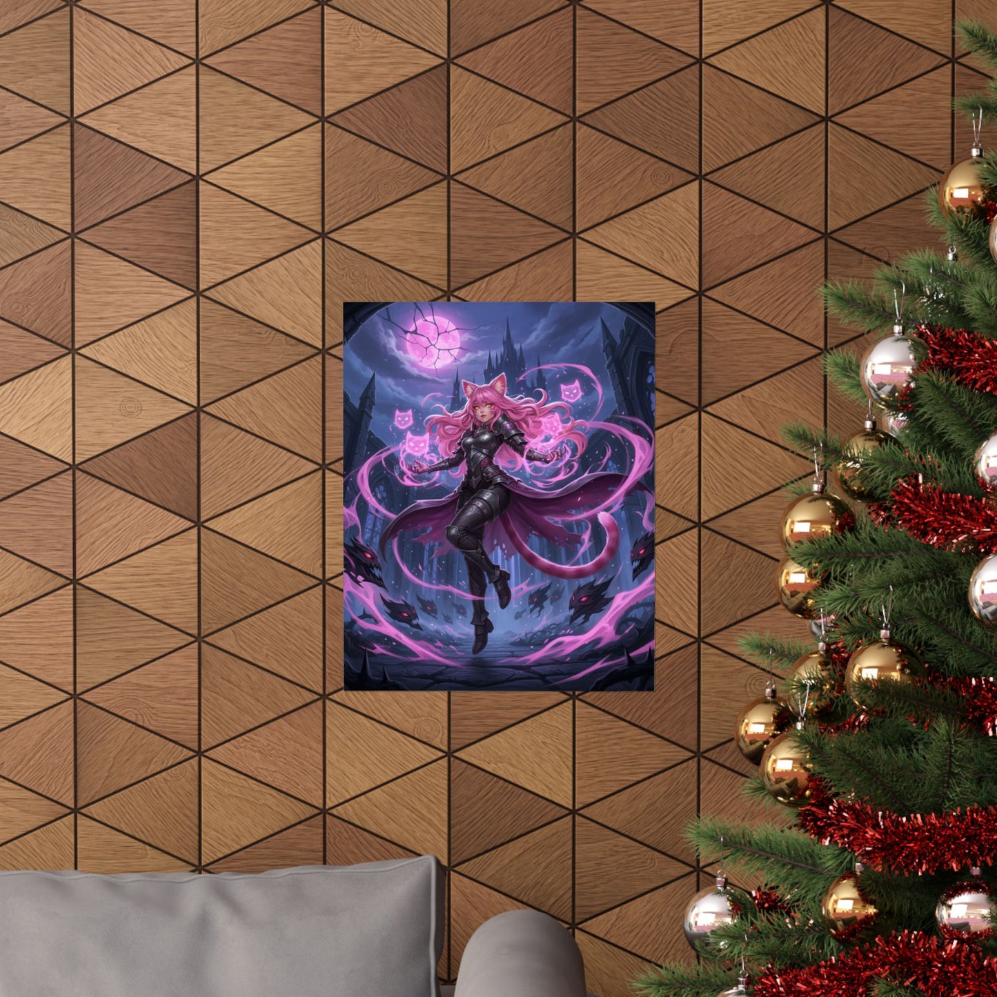 Fantasy Cat Sorceress Matte Poster