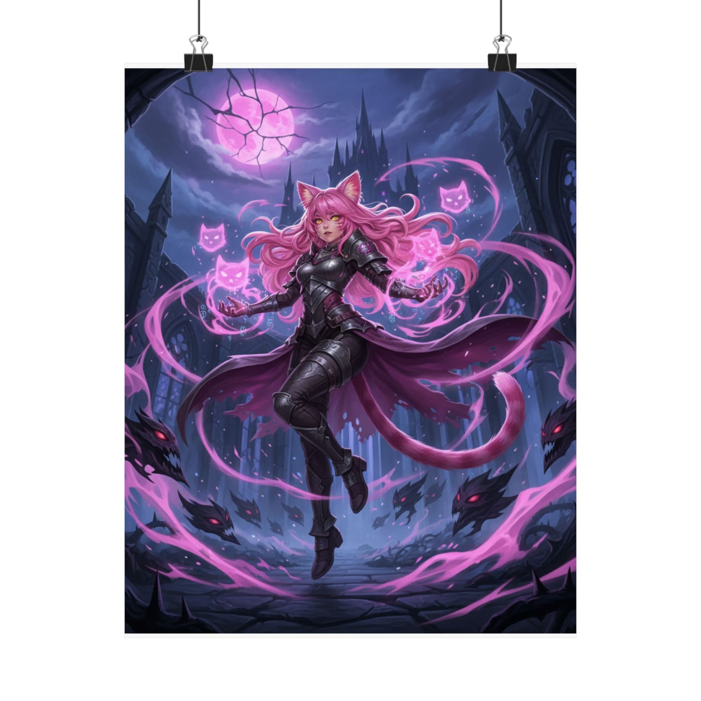 Fantasy Cat Sorceress Matte Poster