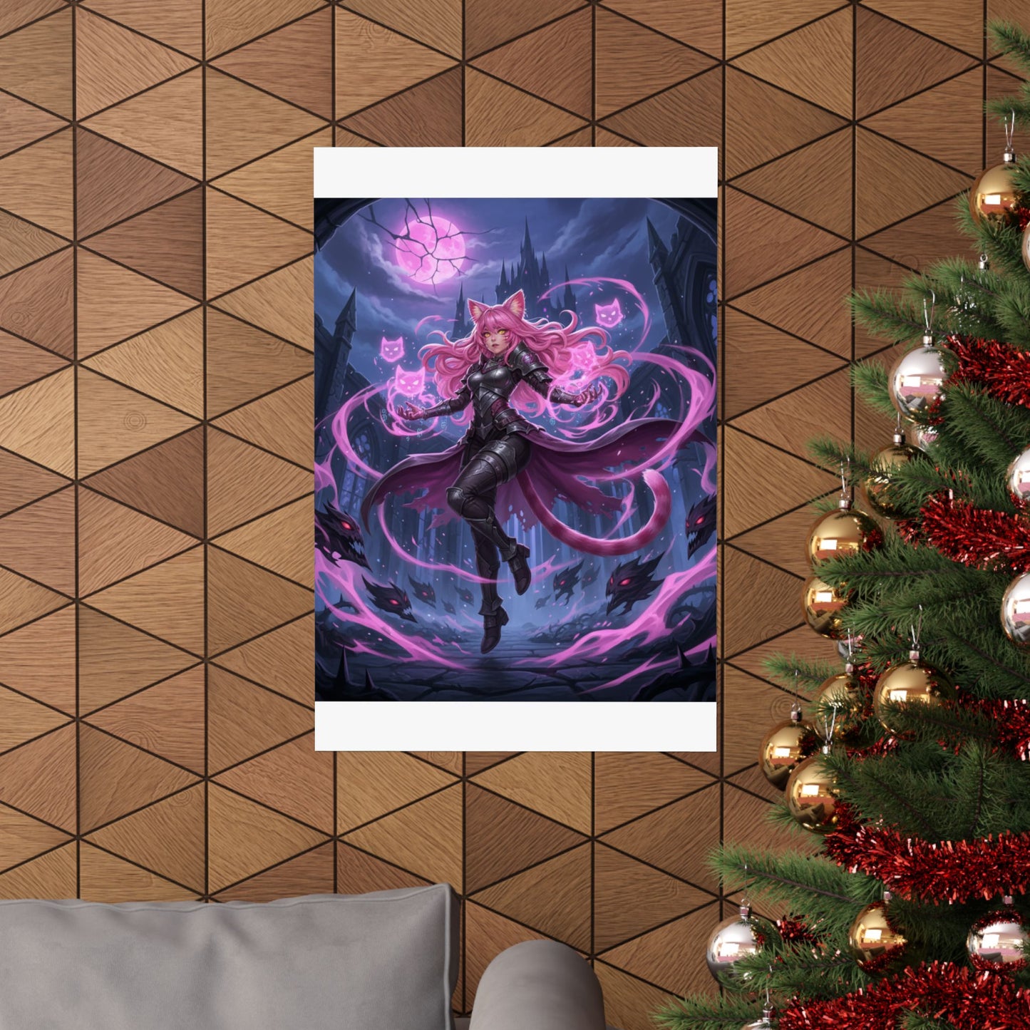 Fantasy Cat Sorceress Matte Poster