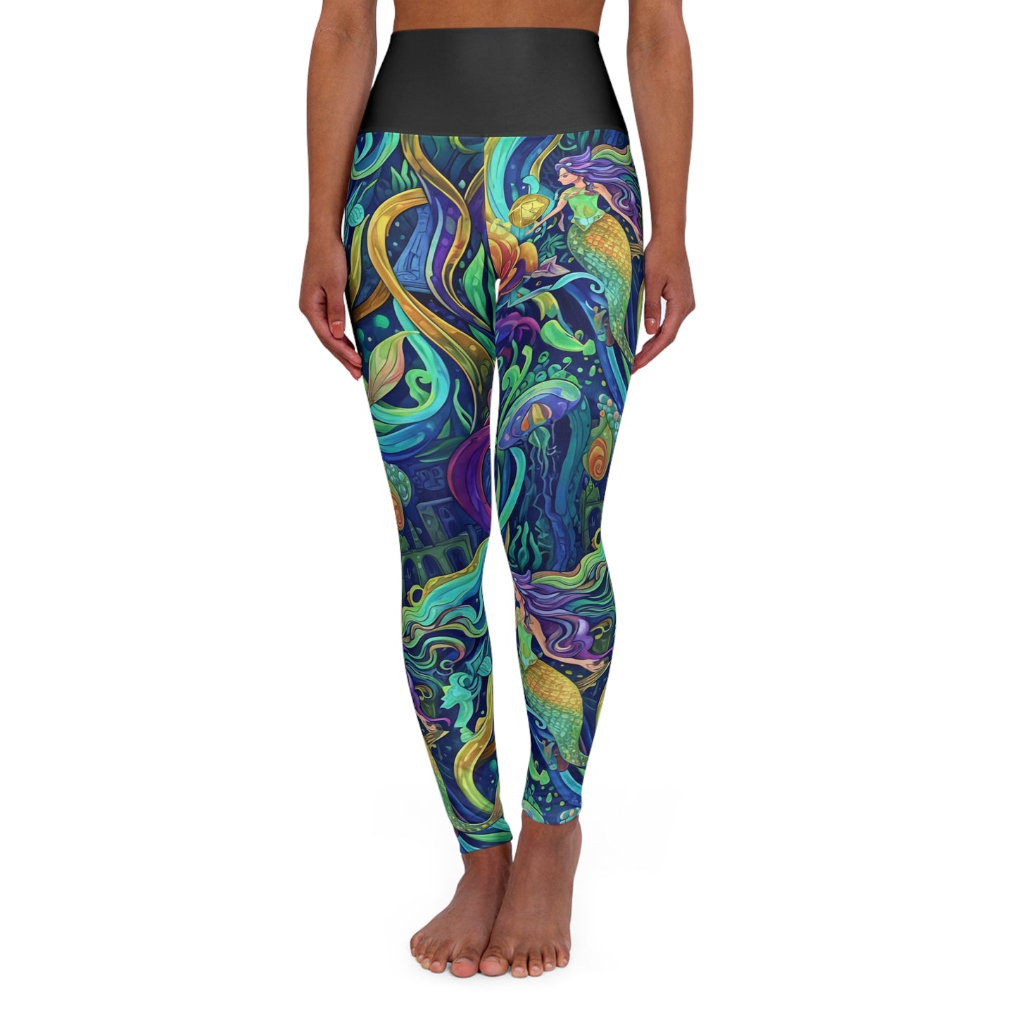 Bohemian Mermaid High Waisted Leggings